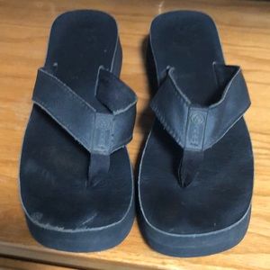 Platform flip flops by Reef.